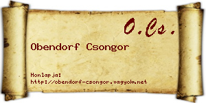 Obendorf Csongor névjegykártya
